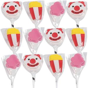 Fun Express Novelty Themed Individually Wrapped Lollipops Carnival, Clown, Circus, Party Favors – VBS Vacation Bible School Supplies/Decor – 12 Pieces