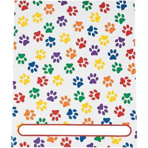 Fun Express Paw Print Pocket Folders with Pockets 12 Pack – Cute School Supplies for Kids & Classroom Essentials | Colored Paper Folders Bulk Set for Back to School, Homework & Student Organization