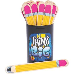Fun Express Pencil Flip Name Sticks – 36 Pieces Classroom Essentials for Teachers | Student Name Calling Sticks for Classroom Management Tools | Elementary Middle School Must Haves Teaching Supplies