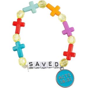 Fun Express Religious Saved Bracelet Craft Kit – Makes 12, Vacation Bible School 2024