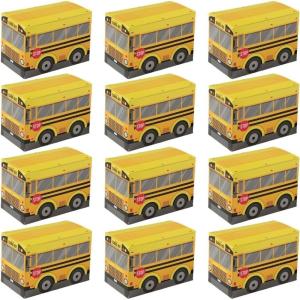 Fun Express School Bus Favor Boxes – Fun Colorful Party Supplies for Kids’ Birthday Parties School Events and Special Celebrations – Perfect for Treats Gifts and Party Favors – Yellow 12 Pieces