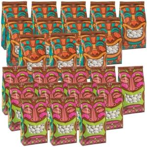 Fun Express Tiki Tin Tie Treat Bags with Window – Tropical Luau Beach & Summer Party Favor Bags – Perfect for Filling with Snacks Sweets & Goodies – Ideal for Themed Events & Celebrations – 24 Pieces
