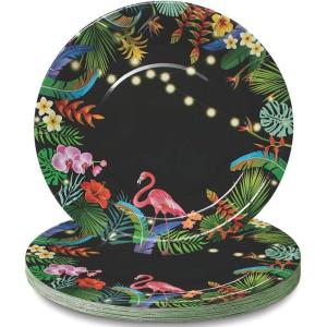 Fun Express Tropical Nights Luau Party Paper Dinner Plates – Party Supplies Tropical Nights Luau Tableware Paper Plates – Disposable Decoration Favors for Birthday Baby Shower – 8 Pieces