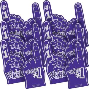 Purple School Spirit Foam Hand – Toys – 12 Pieces