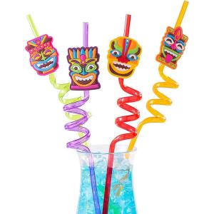 Tiki Luau Silly Straws 12 Pieces