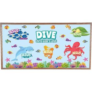 Under The Sea VBS Classroom Bulletin Board Set – 36 Piece, Vacation Bible School 2024