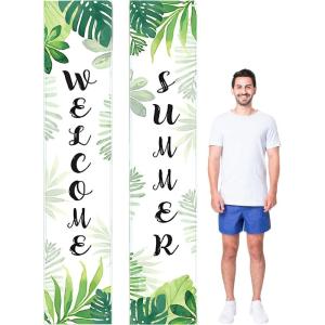 Welcome Summer Luau Vertical Door Banner Set 2 Pieces