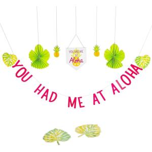 You Had Me At Aloha Luau Decorating Kit – 10 Pieces – Tiki and Tropical Party Decor