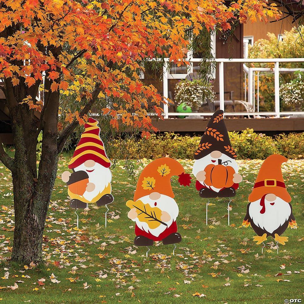 image:imageFall Gnome Yard Signs Party Decor 4 Pieces