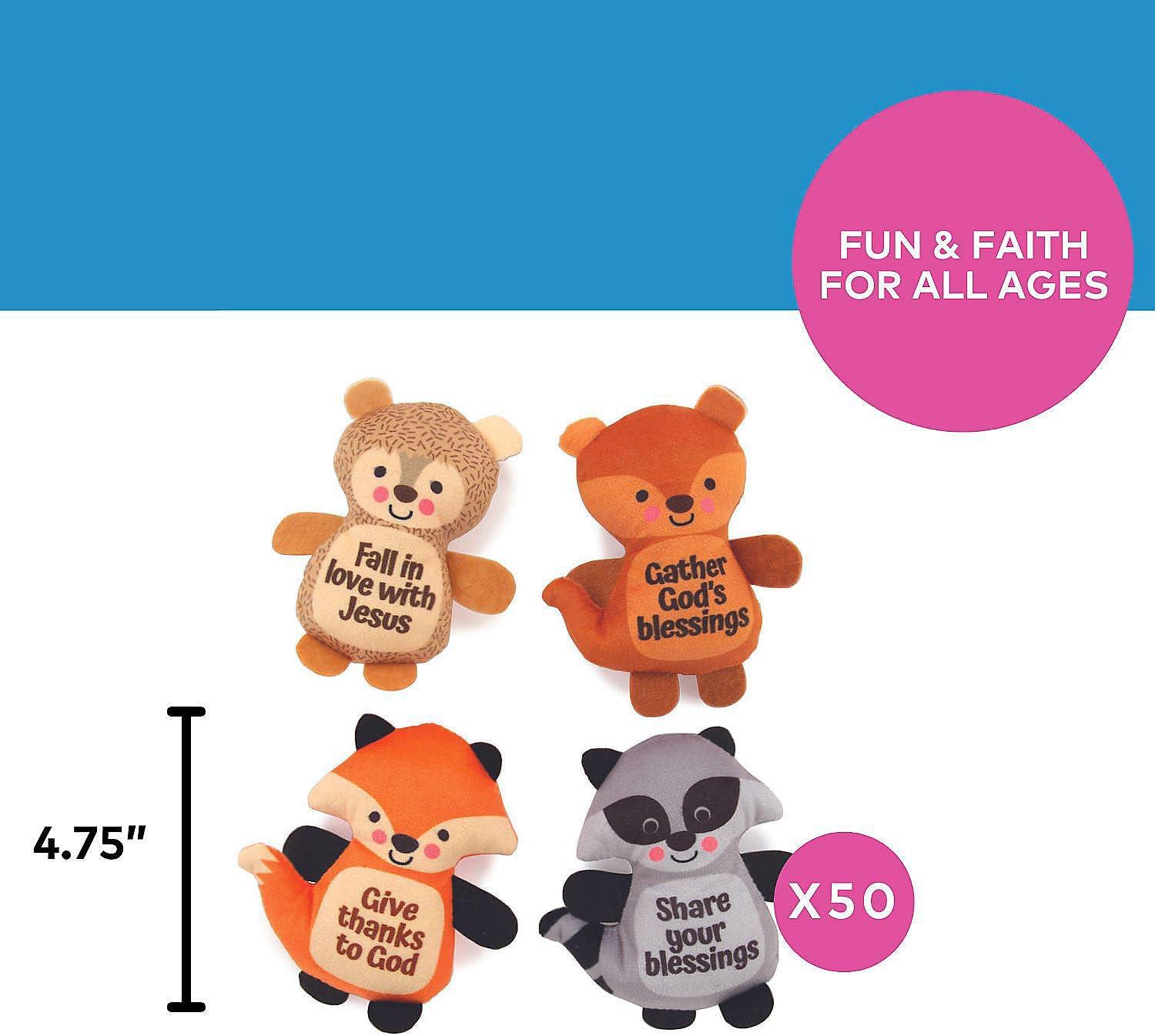image:imageFun Express 475 Religious Fall Sayings Plush Toy Assortment FaithThemed Stuffed Animals for Kids amp Celebrations 50 Piece