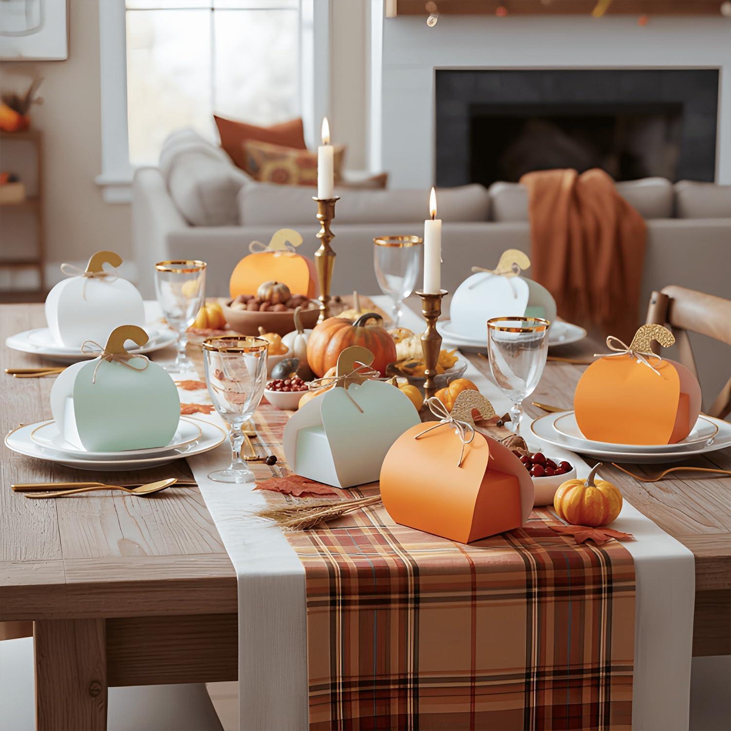 image:imageFun Express Assorted Colors Pumpkin Favor Boxes 475 x 575 Pack of 12 Durable Cardstock Gift Boxes Perfect for FallThemed Events and Parties