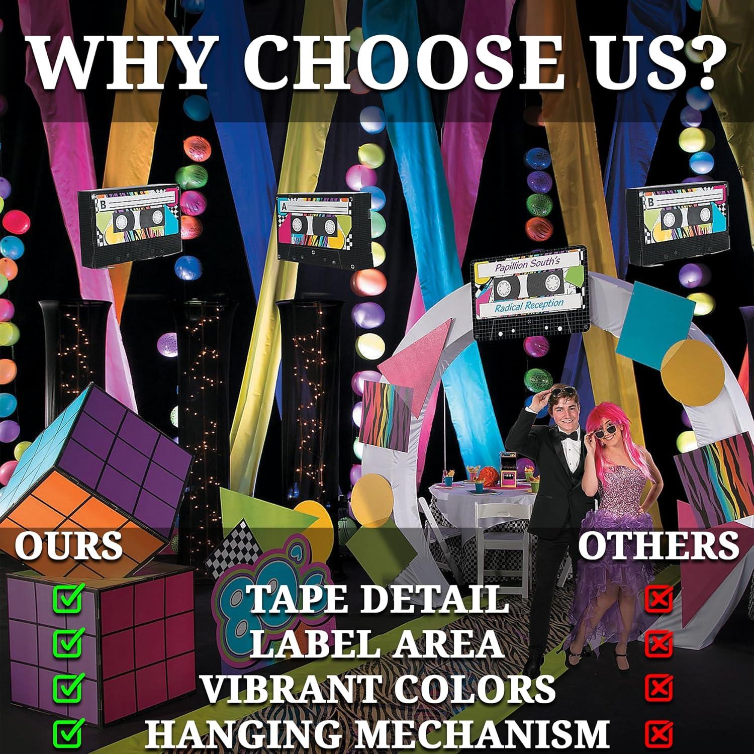 image:imageFun Express Cassette Tape Hanging Decor set of 6 80s Party Decor VBS Vacation Bible School SuppliesDecor