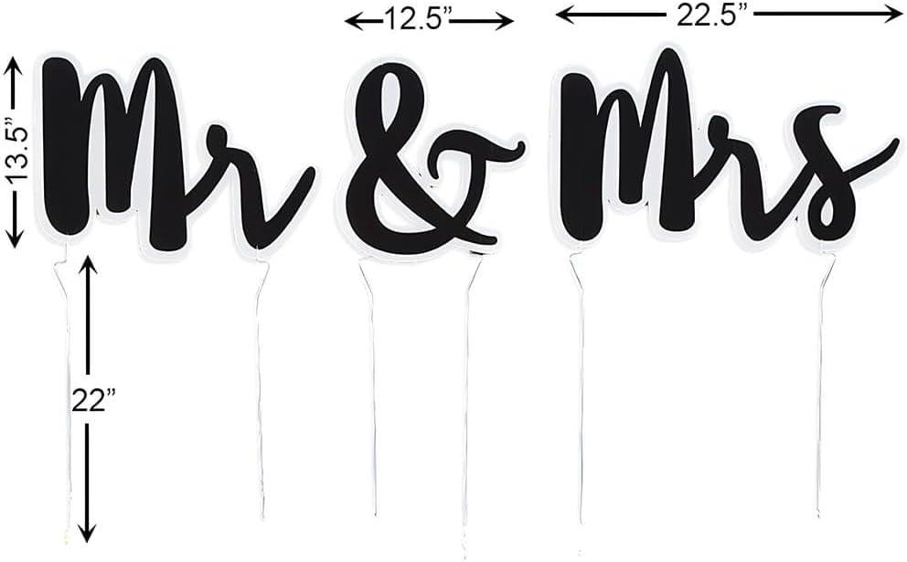 image:imageFun Express Mr amp Mrs Yard Sign Set 3 Pieces 22 x 13 Wedding Congratulations Yard Decor Outdoor Lawn Sign Wedding Lawn Decorations
