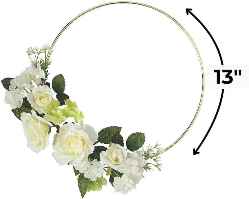 image:imageFun Express Premium Gold Hoop with Gardenias Elegant Floral Home Dcor for Weddings Receptions Special Occasions Beautiful Gold Hoop White Gardenia Flowers Stunning Flower Arrangement 1 Piece