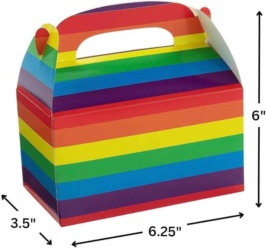 image:imageFun Express Rainbow Favor Gable Box Set Colorful Party Favor Boxes for Birthdays Weddings Baby Showers Bridal Showers amp Special Occasions Perfect for Treats Gifts amp Keepsakes Set of 12 Pieces