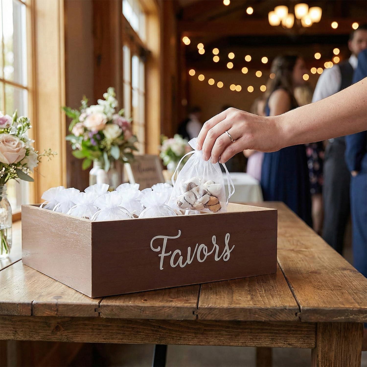 image:imageFun Express Rustic Brown Wedding Wood Favor Box Display 1 Piece Ideal Design for Weddings Parties amp Special Events