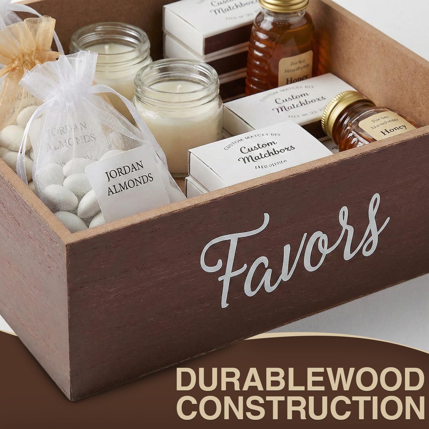 image:imageFun Express Rustic Brown Wedding Wood Favor Box Display 1 Piece Ideal Design for Weddings Parties amp Special Events