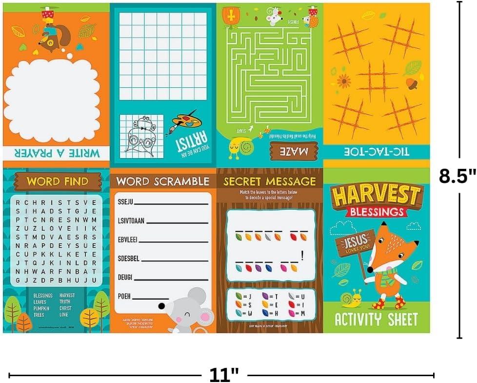 image:imageReligious Multicolor Fall FoldUp Activity Sheets 275 x 425 Pack of 24 Perfect for Sunday School Church Events and Fall Festivals