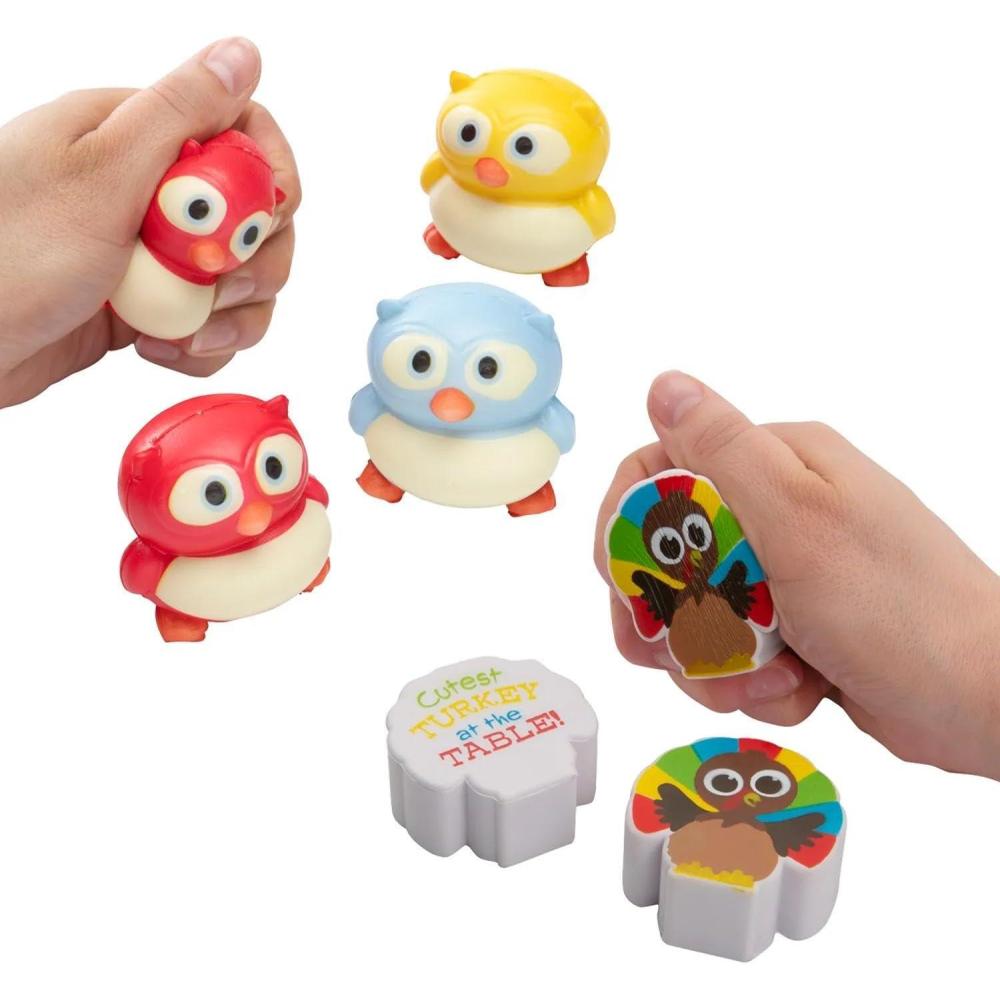 image:image2 2 14 Fall Turkey amp Owl Foam Stress Toy Assortment 24 Pc