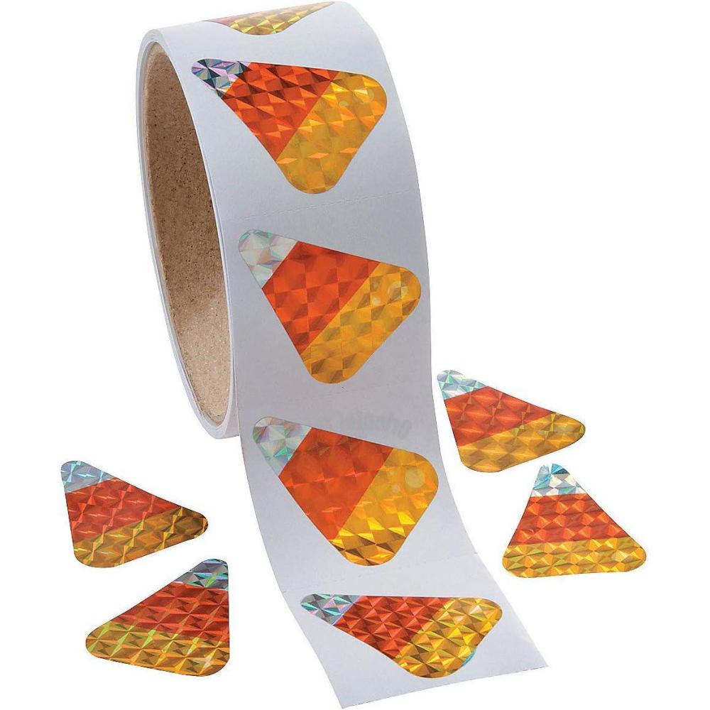 image:imageCandy Corn Prism Roll Stickers  Roll of 100 Stickers  Fall and Halloween Party Supplies