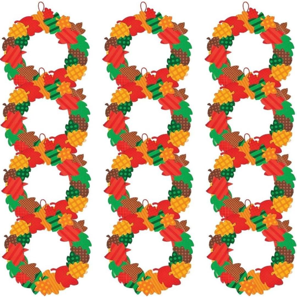 image:imageFall Leaves Paper Wreath Craft Kit 12 Crafts for Kids and Fun Home Activities