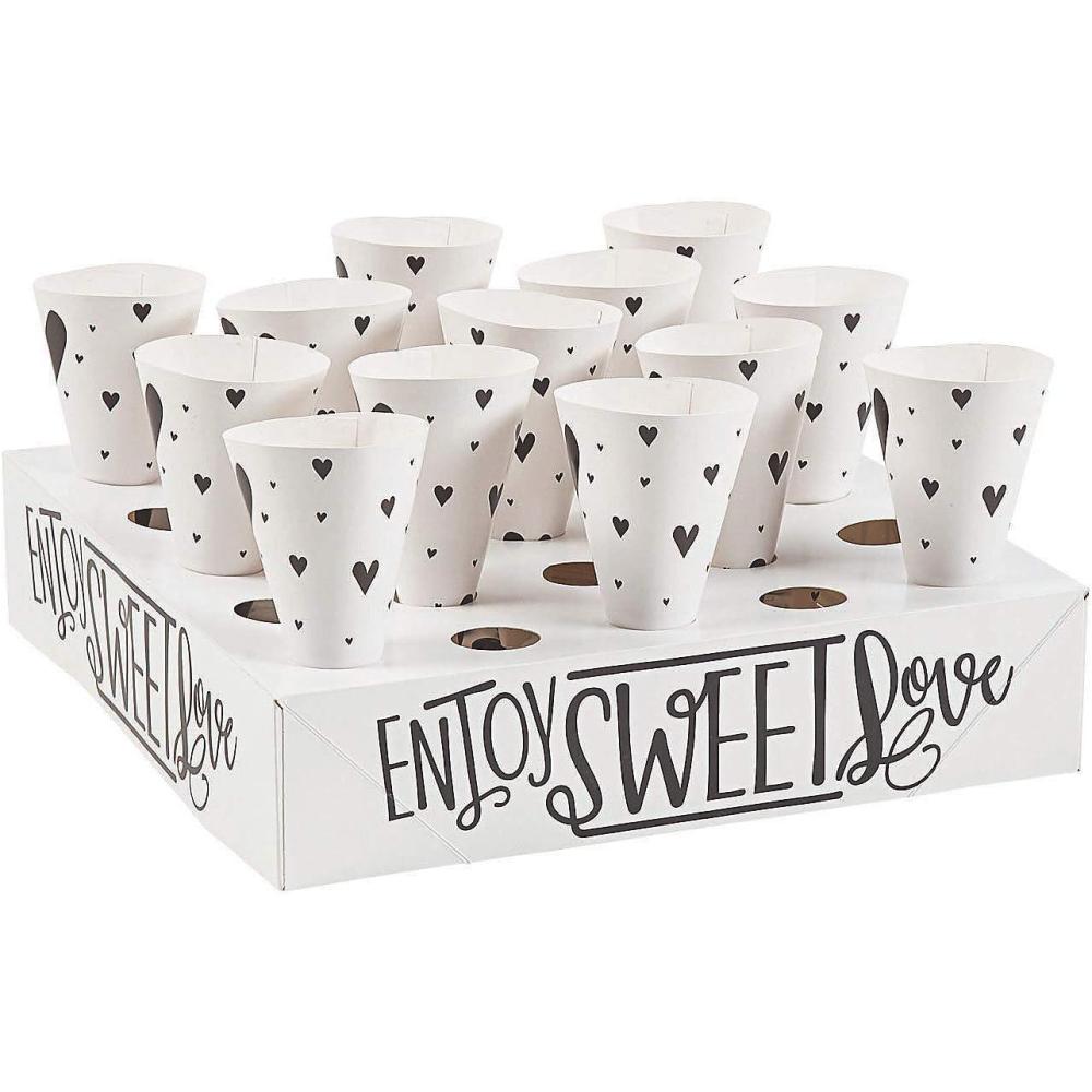 image:imageFun Express Treat Cones Wtray 3 Black Text for Wedding Party Supplies Serveware amp Barware Misc Serveware amp Barware Wedding 52 Pieces