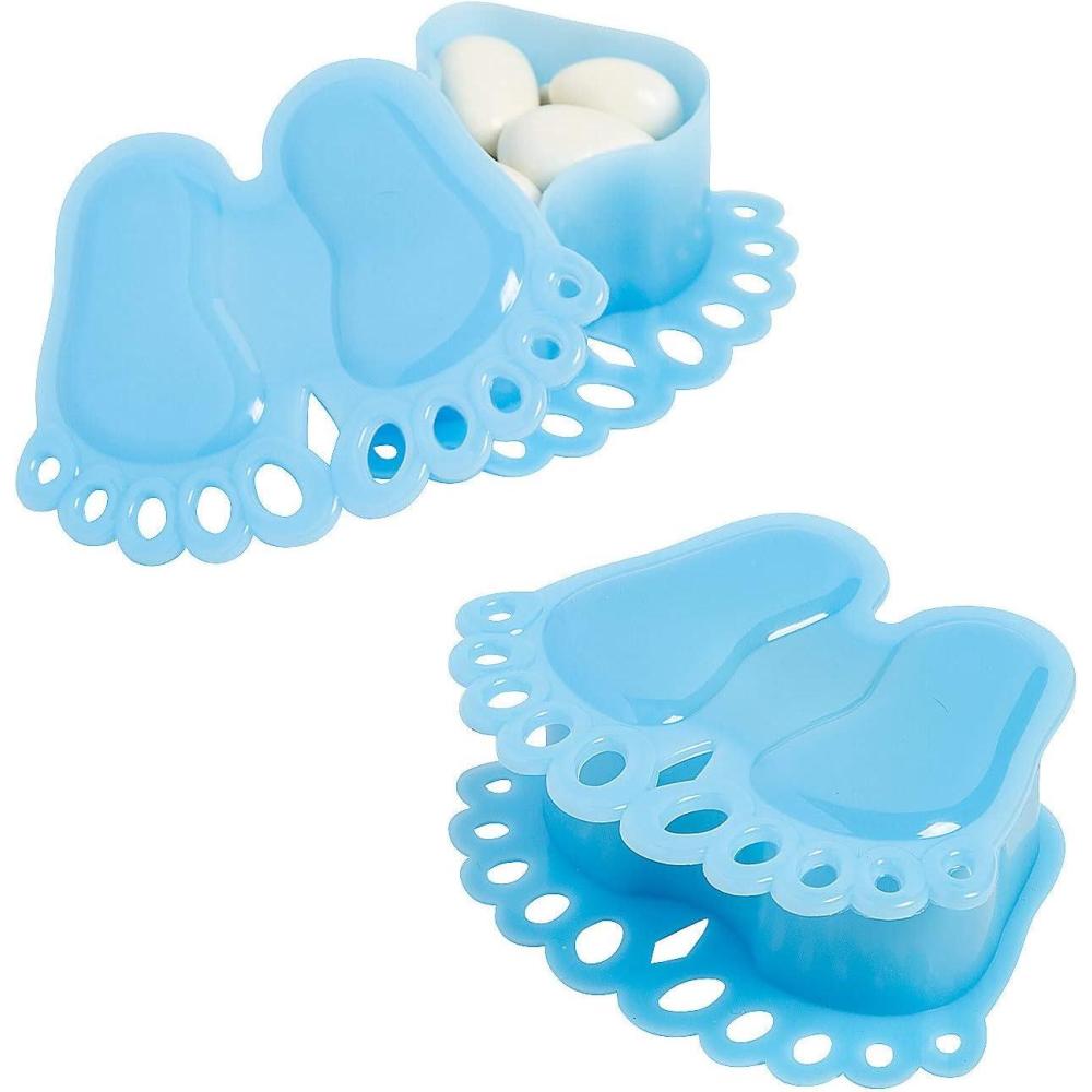 image:imageFun Express Blue Baby Foot Favor Boxes  12 Pieces