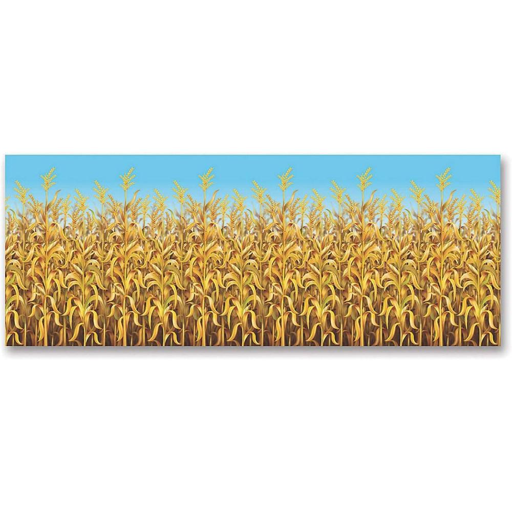 image:imageFun Express Design A Room Fall Cornstalks Backdrop Party Decor 4 ft x 30 ft