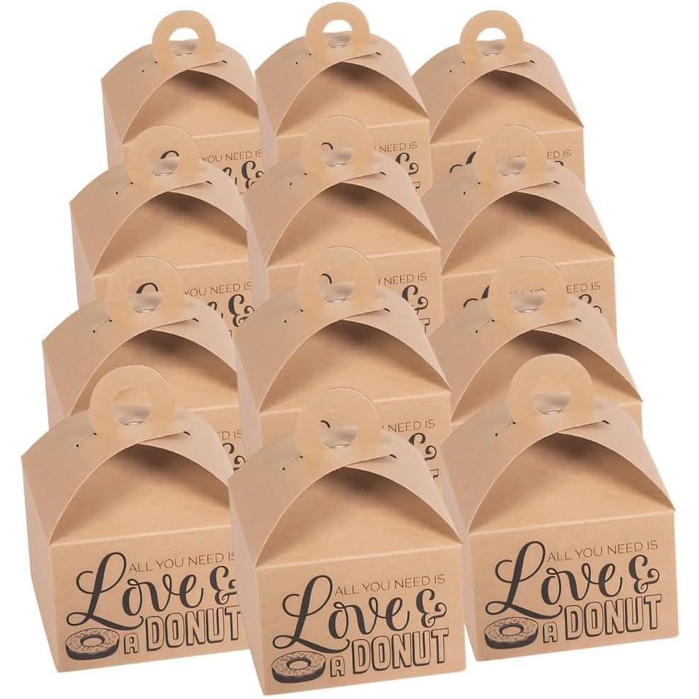image:imageFun Express Donut Favor Box with Handle set of 12 Wedding and Donuts Party Supplies
