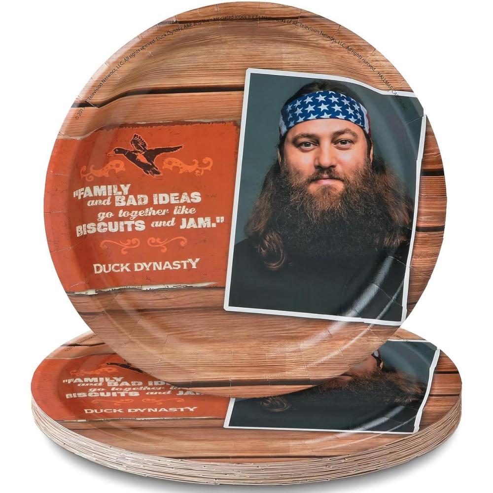 image:imageFun Express Duck Dynasty Party Paper Dinner Plates Duck Dynasty Theme Round Disposable Dessert Dinner Plates Tableware Decorations Birthday Baby Shower Duck Dynasty Party Supplies 8 Pieces
