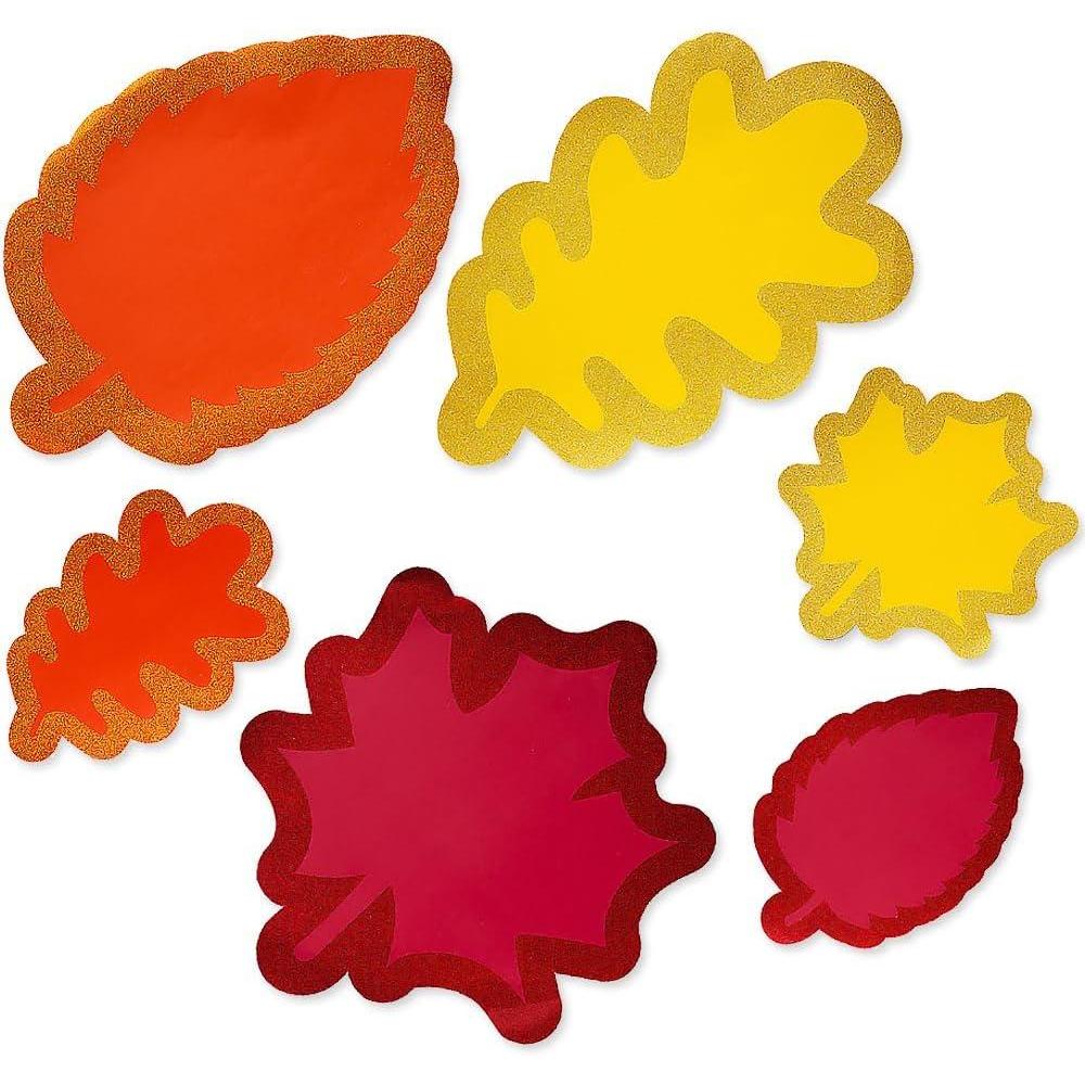 image:imageFun Express Fall Leaf Cutouts with Glitter 6 PcFall Leaf