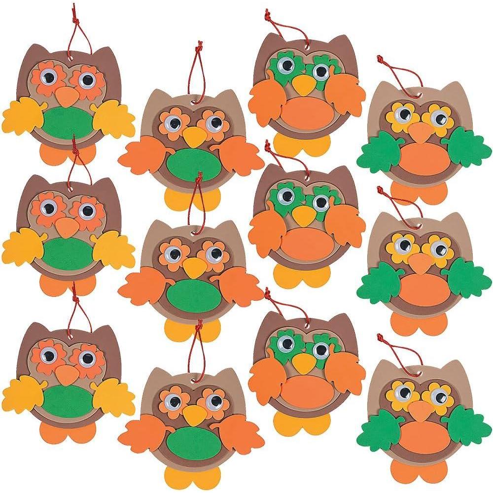 image:imageFun Express Fall Owl Ornament Craft Kit Makes 12 Autumn Crafts for Kids