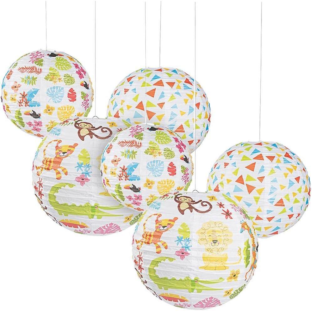 image:imageFun Express Jungle Baby Shower Paper Lanterns  SafariThemed Party Decorations for Baby Showers Gender Reveals or Nursery Dcor  Featuring Vibrant Animal Shapes and Bright Colors  6 Pieces
