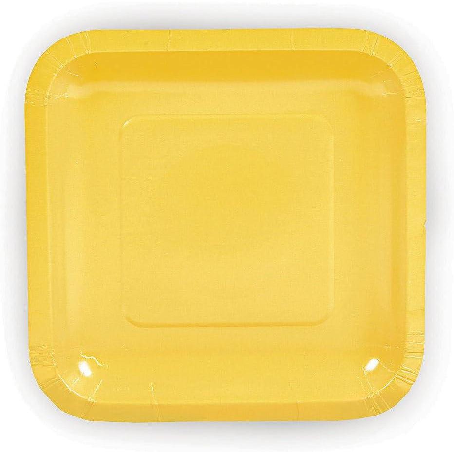 image:imageFun Express Mimosa Yellow Square Paper Dessert Plates Color Themed Paper Tableware Plates Disposable Dessert for Birthday Baby Shower Party Supplies Holiday Lunch Dessert Anniversary 24 Pieces