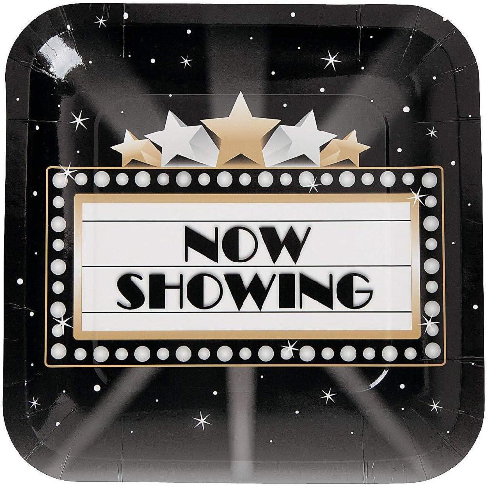 image:imageFun Express Movie Night Party Now Showing Paper Dinner Plates Now Showing Movie Night Themed Party Tableware Plates Disposable Plates for Birthday Baby Shower Decorations Party Supplies 8 Pieces