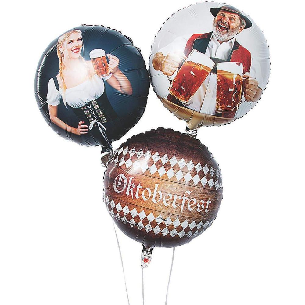 image:imageFun Express Oktoberfest Mylar Balloons Bright amp Festive Party Decor Vibrant Durable Design Oktoberfest Beer Festivals Fall Parties amp Seasonal Celebrations Easy to Inflate and Reuse 3 Pieces
