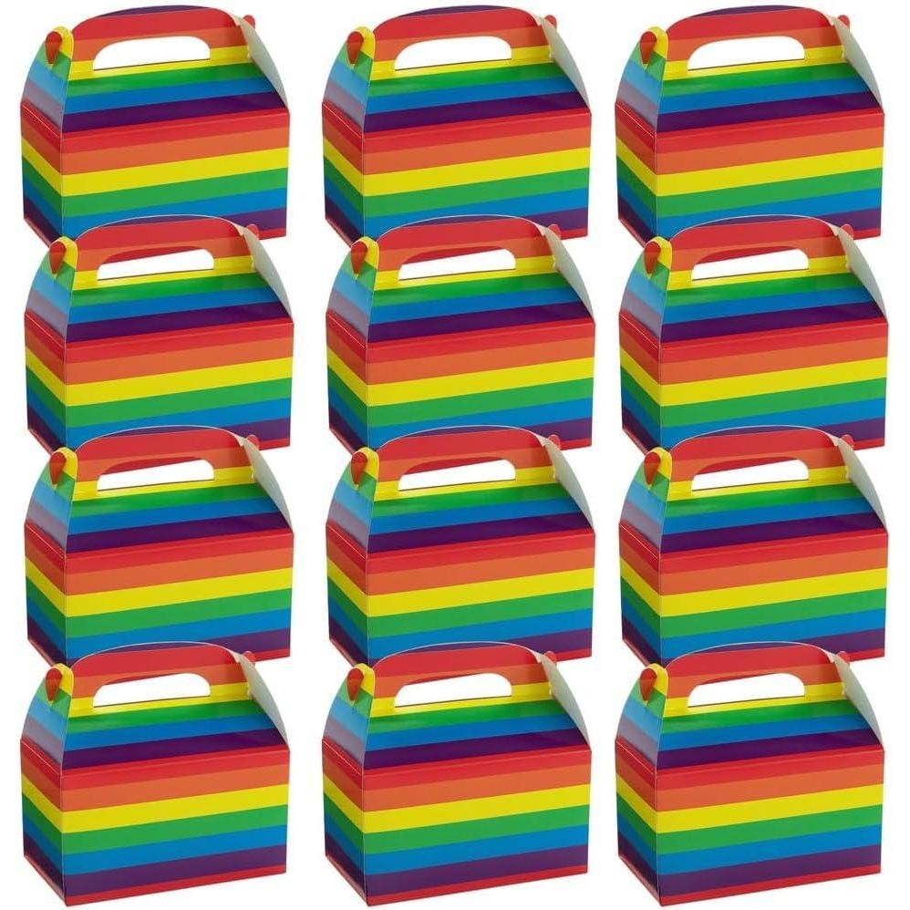 image:imageFun Express Rainbow Favor Gable Box Set Colorful Party Favor Boxes for Birthdays Weddings Baby Showers Bridal Showers amp Special Occasions Perfect for Treats Gifts amp Keepsakes Set of 12 Pieces