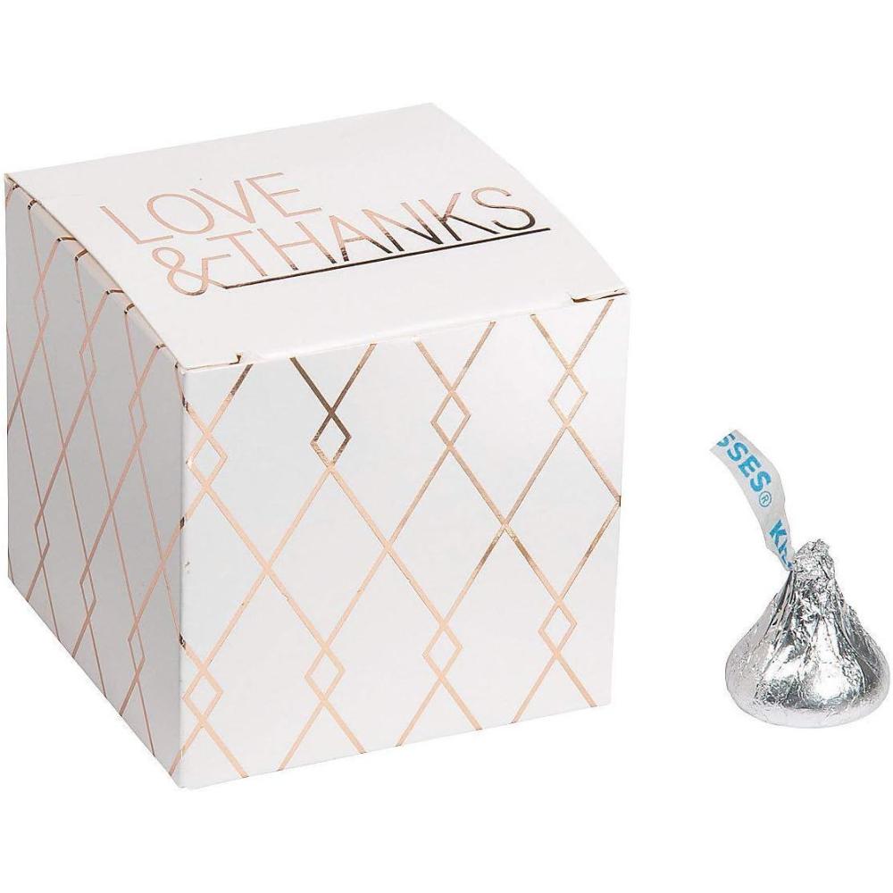 image:imageFun Express Rose Gold Foil Wedding Favor Boxes Elegant Party Favor Boxes for Weddings Bridal Showers Baby Showers amp Special Events Perfect for Candies Treats and Small Gifts Set of 24 Pieces