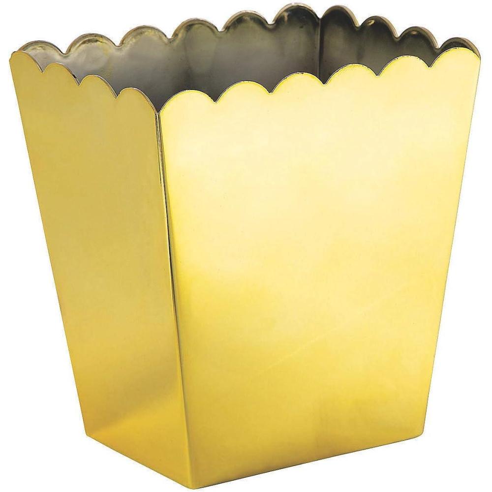 image:imageFun Express Shiny Gold Plastic Scallop Containers Elegant Party Supplies Treats Favors amp Gifts Weddings Birthdays Baby Showers Special Occasions Durable Design with Scalloped Edges 3 Pieces