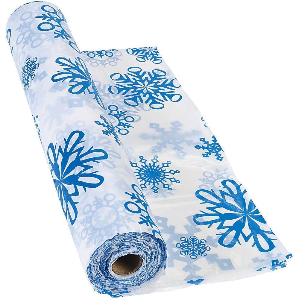 image:imageFun Express Snowflake Tablecloth Roll 100 feet Long Christmas and Winter Party Supplies VBS Vacation Bible School Decor
