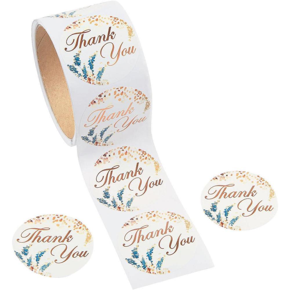 image:imageFun Express Sweet Fall Thank You Stickers 100 Stickers per Roll 2 diam
