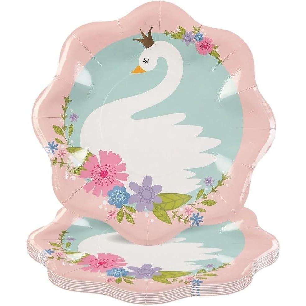 image:imageFun Express Sweet Swan Party Paper Dinner Plates Swan Disposable Party Decorations Paper Plates Tableware Perfect for Birthday Party Wedding Events Baby Shower Party Supplies 8 Pieces