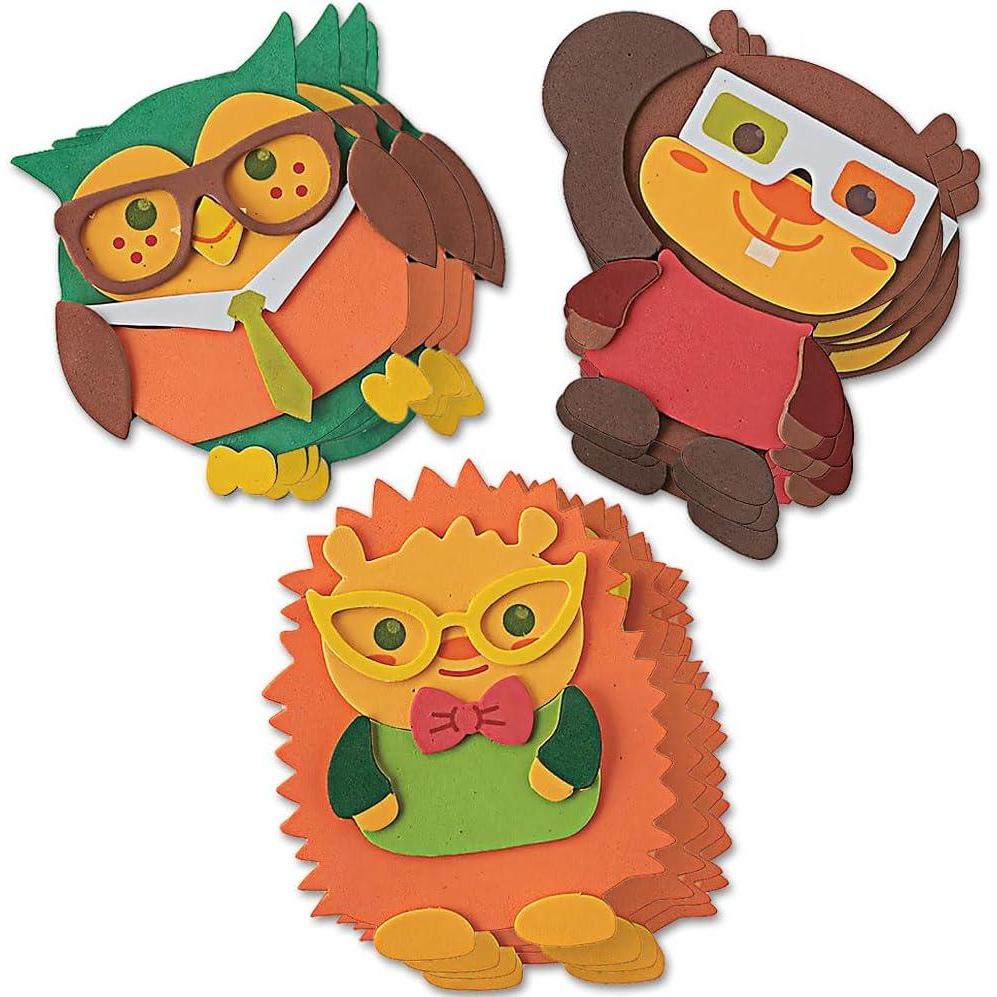 image:imageNerdy Fall Critter Foam Magnets Craft Kit Makes 12 DIY Crafts for Kids and Fun Home Activities