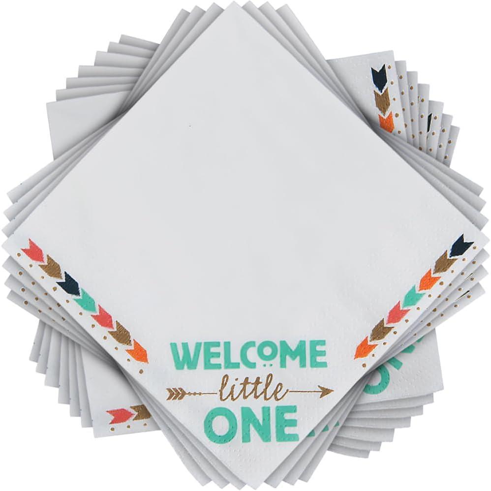 image:imageTribal Baby Shower Beverage Napkins Party Supplies 16 Pieces
