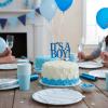 Fun Express 6 1/2″ Baby Shower Blue & White Stripe Luncheon Napkins – 16 Count