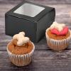 Fun Express Black Cupcake Boxes, 12 Count – Each With Clear Window – Treat Boxes For Birthday Party, Events, Baby Shower, Wedding, And More