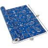 Fun Express Blue Bandanna Tablecloth Roll 100 Feet – Western Party Decorations for Cowboy Birthday & Rodeo Theme Events | Country Tablecloths for Baby Shower, Farm Party Decor, Wild West Celebrations