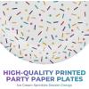 Fun Express Ice Cream Party Sprinkles Paper Dessert Plates – Multicolor Disposable Plates for Birthday Bridal Baby Shower Wedding New Year Christmas Events – Birthday Theme Party Supplies – 8 Pieces
