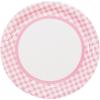 Fun Express Light Pink Gingham Paper Dinner Plates – Gingham Disposable Dinner Dessert Plates – Decorations Tableware for Wedding Events Birthday Party Baby Shower Bridal Shower Supplies – 8 Pieces