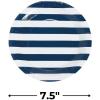 Fun Express Navy & White Striped Paper Dinner Plates – Striped Themed Disposable Party Dessert Plates – Tableware Party Decoration for Birthday Boys Baby Shower Decorations Party Supplies – 25 Pieces